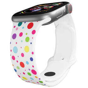 Řemínek Mi-Band na Apple Watch 42/44/45/49 mm - motiv Puntíky, bílý 

 obrázek produktu 2 z 3