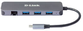 USB Hub D-Link 5v1 z USB-C na Gigabit Ethernet a funkcí Power Delivery šedý

 obrázek produktu 1 z 2