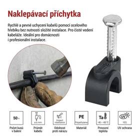 Kabelový klip EMOS 6MM, 50KS černý

 obrázek produktu 1 z 4