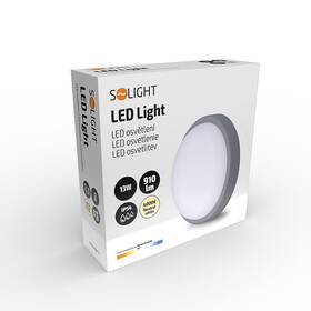 Stropní svítidlo Solight kulaté, 13W, 910lm, 4000K, IP54 šedé

 obrázek produktu 10 z 10