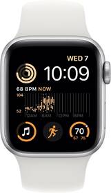 Chytré hodinky Apple Watch SE 2022 GPS 40mm pouzdro ze stříbrného hliníku - bílý sportovní řemínek 

 obrázek produktu 1 z 7