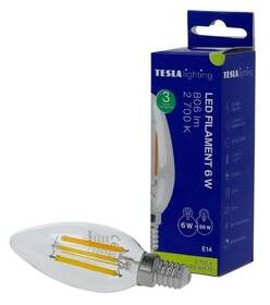 Žárovka LED Tesla Lightning filament svíčka E14, 6W, teplá bílá 

 obrázek produktu 2 z 3