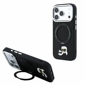 Kryt na mobil Karl Lagerfeld PU Grained K&CH Heads Ring Stand Magsafe na Apple iPhone 18 Pro Max černý

 obrázek produktu 5 z 6