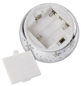 LED dekorace EMOS skleněná koule – vločky, 12 cm, 3x AA, vnitřní, teplá bílá, časovač 

 obrázek produktu 3 z 9