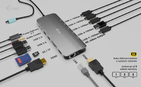Dokovací stanice i-tec USB-C Metal Nano 3x Display, 2x HDMI 1x USB-C video, PD 140W 

 obrázek produktu 3 z 4