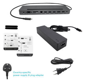Dokovací stanice i-tec USB-C Metal Ergonomic 4K 3x Display Docking Station, PD 85W + Universal Charger 100W (bundle) 

 obrázek produktu 8 z 9