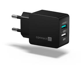 Nabíječka do sítě Connect IT Fast Charge 2x USB, 3,4A s funkcí rychlonabíjení černá

 obrázek produktu 1 z 2