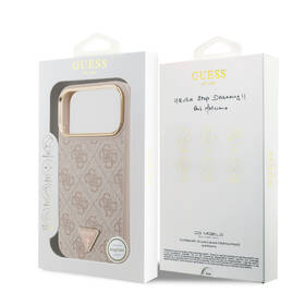 Kryt na mobil Guess PU Leather 4G Triangle Logo Gold Frame MagSafe na Apple iPhone 17 Pro Max růžový

 obrázek produktu 7 z 7