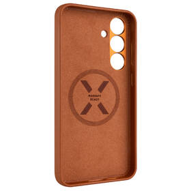 Kryt na mobil FIXED MagLeather s podporou MagSafe na Samsung Galaxy S25+ hnědá barva
