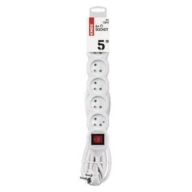 Kabel prodlužovací EMOS 6x zásuvka, vypínač, 5m bílý

 obrázek produktu 1 z 3