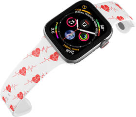 Řemínek Mi-Band na Apple Watch 42/44/45/49 mm - motiv EKG puzzle, bílý 

 obrázek produktu 3 z 3