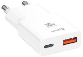 Nabíječka do sítě Swissten GaN USB-C/USB-A 30 W bílá

 obrázek produktu 1 z 3