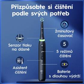Zubní kartáček Oral-B iO5 Leo print, 3 náhradní hlavice černý

 obrázek produktu 3 z 11