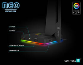 Stojánek Connect IT NEO Stand-It RGB na sluchátka + USB hub černý

 obrázek produktu 4 z 7