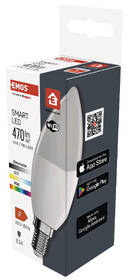Chytrá žárovka EMOS GoSmart Candle 4,8 W E14 Wi-Fi RGBW 

 obrázek produktu 4 z 4