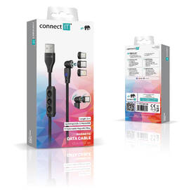 Kabel Connect IT Magnetic PowerLink 3in1, USB-C/Lightning/microUSB, 2 m černý

 obrázek produktu 3 z 3