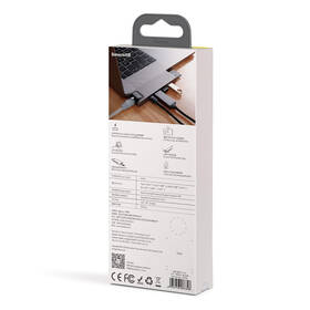 USB Hub Baseus USB-C/2x USB 3.0, USB-C PD, HDMI, RJ45, SD, Micro SD, pro MacBook Pro šedý

 obrázek produktu 10 z 10