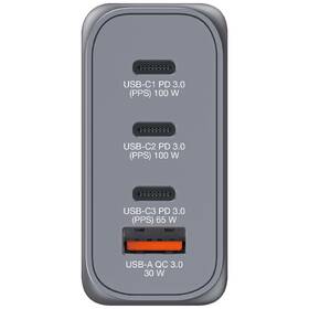 Cestovní adaptér Verbatim GNC-100 GaN 100W, 3x USB-C PD 100/65W, 1x USB-A QC 3.0 stříbrný

 obrázek produktu 1 z 6
