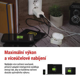 Nabíječka do sítě EMOS GaN, 65W, 1x USB-A/2x USB-C bílá

 obrázek produktu 8 z 14
