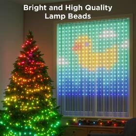 Vánoční osvětlení Govee Netflix RGBIC Curtain Light 400 LED - 1,5 x 1,5m bílé

 obrázek produktu 3 z 5