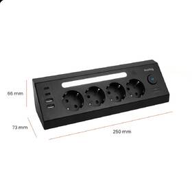 Kabel prodlužovací Huslog 15W 4xzásuvka, 2xUSB-C, 2xUSB, 1x LED světlo černý

 obrázek produktu 10 z 10