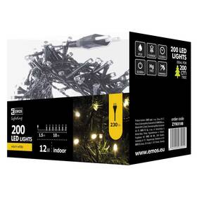 Vánoční osvětlení EMOS 200 LED, 10m, řetěz, teplá bílá 

 obrázek produktu 7 z 7