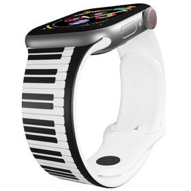 Řemínek Mi-Band na Apple Watch 42/44/45/49 mm - motiv Klávesy, bílý 

 obrázek produktu 2 z 3