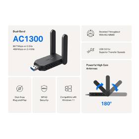 Wi-Fi adaptér Mercusys MA32H černá barva
