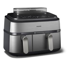 Fritéza horkovzdušná Philips Airfryer Dual Basket 5000 series 9 l, NA555/00 stříbrná

 obrázek produktu 5 z 12