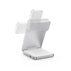 Bezdrátová nabíječka Mobile Origin Qi2 CompactStand 3in1 stříbrná barva
