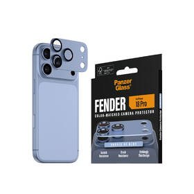 Tvrzené sklo PanzerGlass FENDER na Apple iPhone 18 Pro, ochranný hliníkový prvek fotoaparátu modré

 obrázek produktu 2 z 5