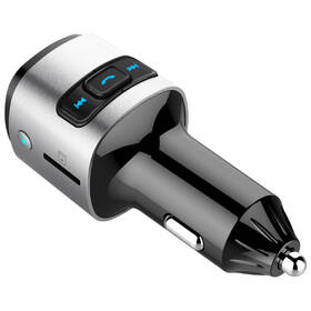 FM Transmitter WG QC 3.0, 1xUSB-A /1x USB-A QC 3.0 (18W stříbrná barva
