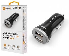 Adaptér do auta Aligator 2xUSB, smart IC, 3,4A černý

 obrázek produktu 3 z 3