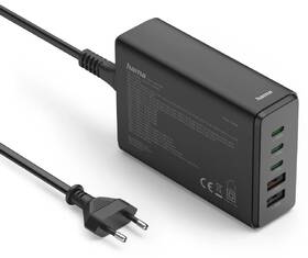 Nabíječka do sítě Hama GaN, 3x USB-C PD, 2x USB-A (1x QC), 140 W černý

 obrázek produktu 1 z 9