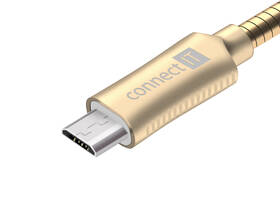 Kabel Connect IT Wirez Steel Knight USB/micro USB, ocelový, opletený, 1m zlatý

 obrázek produktu 1 z 3