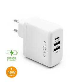 Nabíječka do sítě FIXED USB-C PD, 2x USB 2.0, 45W bílá

 obrázek produktu 1 z 2