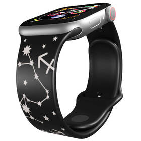 Řemínek Mi-Band na Apple Watch 42/44/45/49 mm - motiv Znamení zvěrokruhu Střelec, černý 

 obrázek produktu 2 z 3