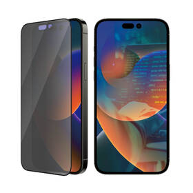 Tvrzené sklo PanzerGlass Privacy na Apple iPhone 14 Pro Max s instalačním rámečkem 
