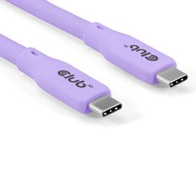Kabel Club3D USB-C 4.0, 20Gbps, PD 240W, 2m fialová barva
