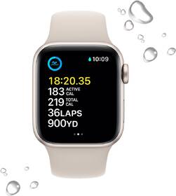 Chytré hodinky Apple Watch SE 2022 GPS 40mm pouzdro z hvězdně bílého hliníku - hvězdně bílý sportovní řemínek 

 obrázek produktu 3 z 7