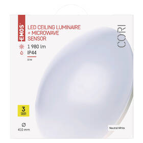 Stropní svítidlo EMOS Cori, kruh, 22W, neutrální bílá, pohybové čidlo bílé

 obrázek produktu 6 z 6