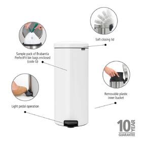 Odpadkový koš Brabantia NewIcon 30 l, white bílý

 obrázek produktu 5 z 9