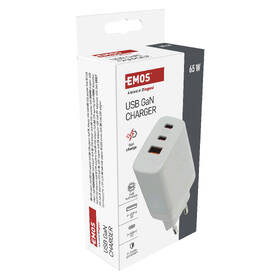 Nabíječka do sítě EMOS GaN, 65W, 1x USB-A/2x USB-C bílá

 obrázek produktu 13 z 14