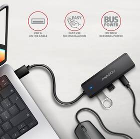 USB Hub Axagon Travel USB-A, 2x USB-A + 2x USB-C černý

 obrázek produktu 3 z 4