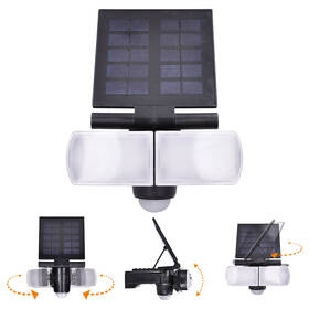 Nástěnné svítidlo Solight solární se senzorem, 8W, 600lm, Li-Ion černé

 obrázek produktu 1 z 7