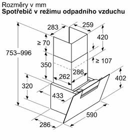 Odsavač par Bosch DWK67FN60 černá barva
