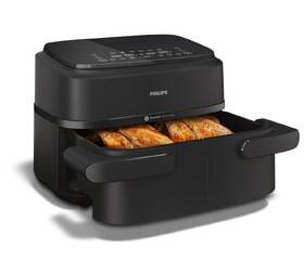 Fritéza horkovzdušná Philips Airfryer 1000 Series Dual basket 7,1 l, NA150/00 černá barva
