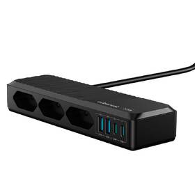 Kabel prodlužovací Cubenest SlimLine PowerStrip, 3xAC zásuvka, 2xUSB-A + 2x USB-C 33W, 1,5m černý

 obrázek produktu 2 z 7