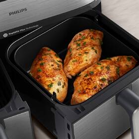 Fritéza horkovzdušná Philips Airfryer Dual Basket 5000 series 9 l, NA555/00 stříbrná

 obrázek produktu 10 z 12