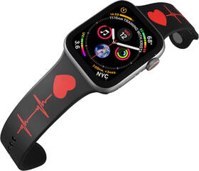 Řemínek Mi-Band na Apple Watch 42/44/45/49 mm - motiv EKG, černý 

 obrázek produktu 4 z 4